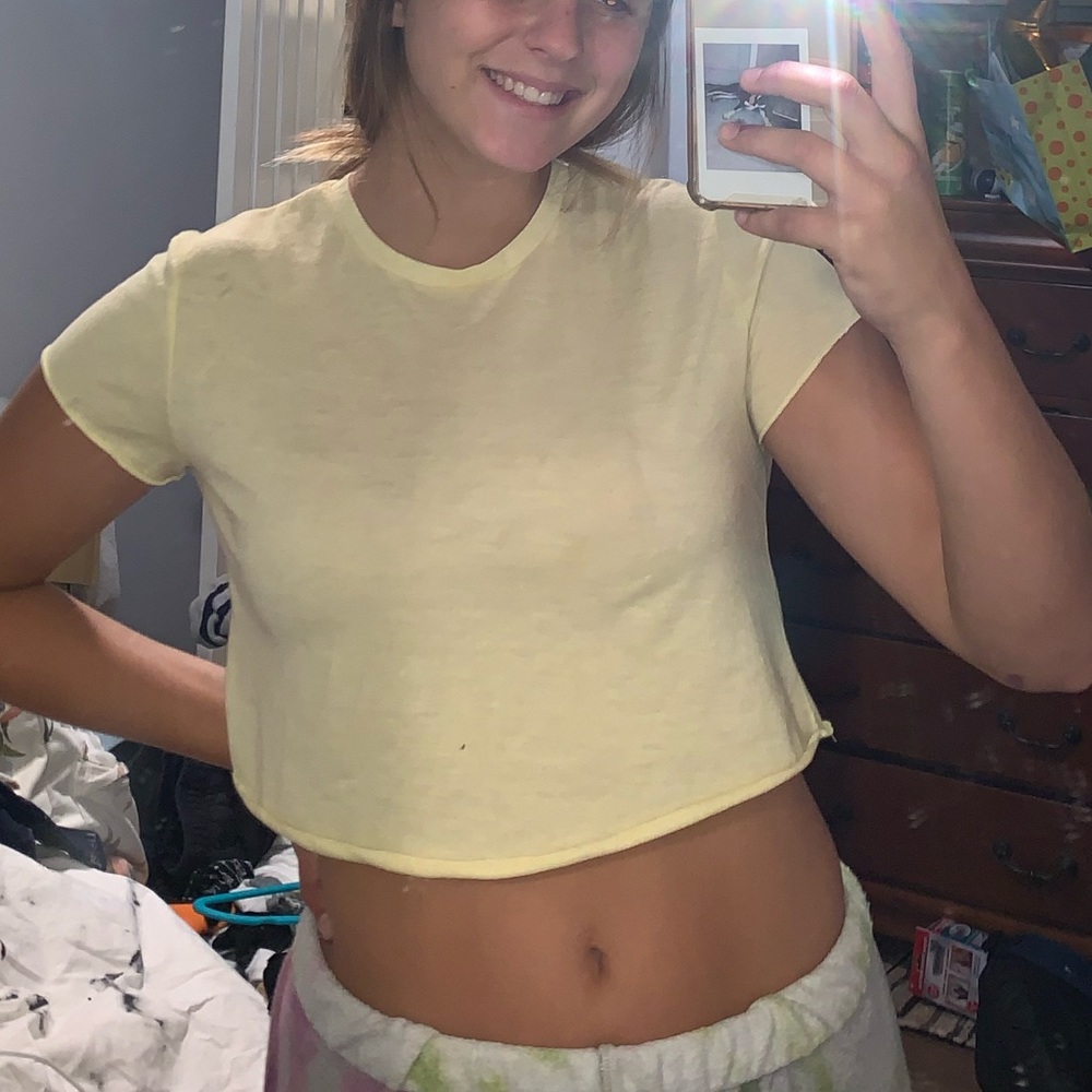 yellow crop top
